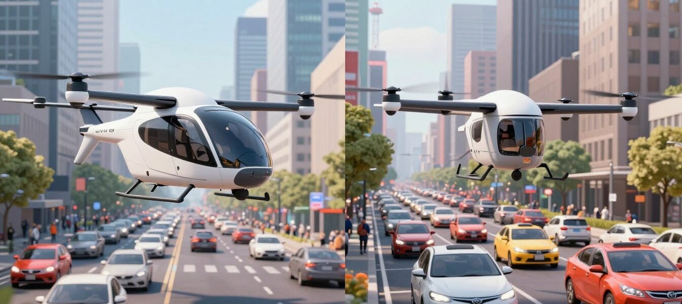 Flying Taxis vs Traditional Ride-Sharing: The Future of Urban Mobility