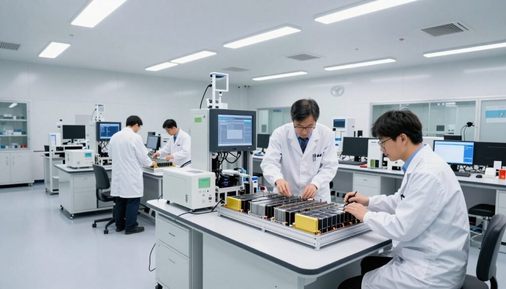 Toyota research facility with solid-state battery development equipment