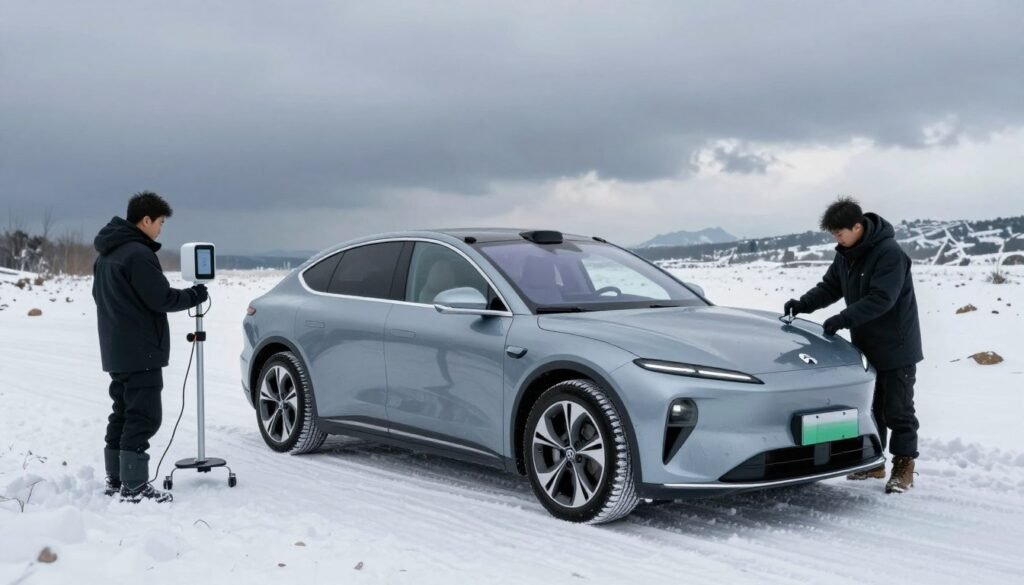 cold weather testing of electric vehicle with solid-state batteries
