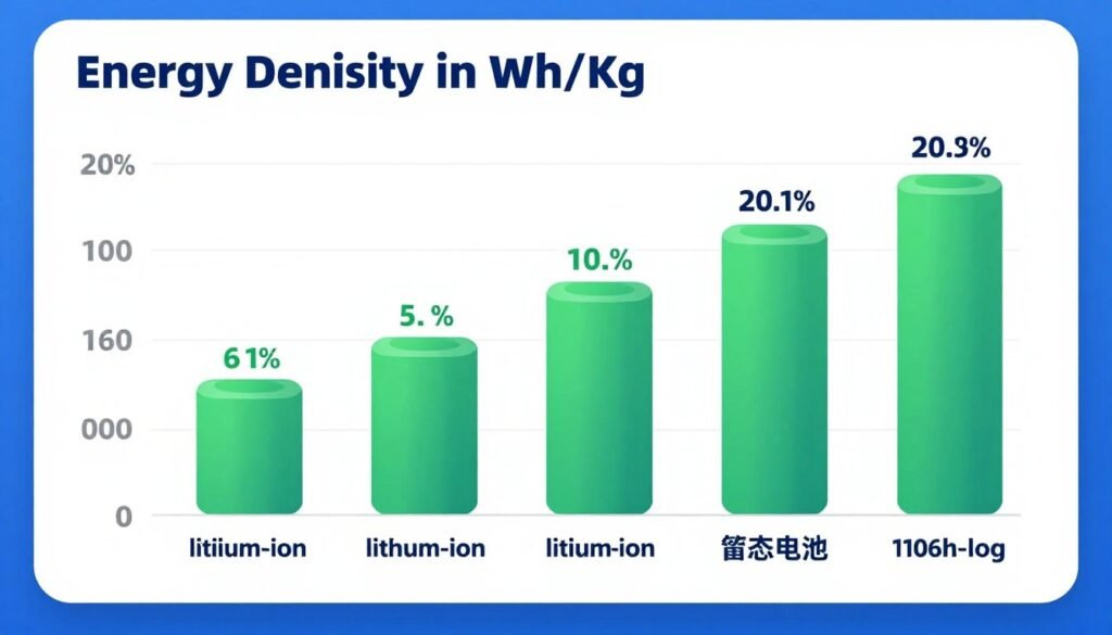 infographic comparing energy density metrics between battery types
